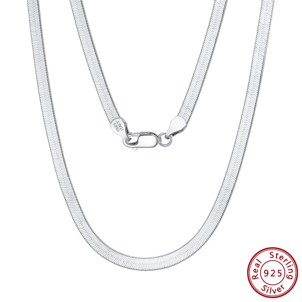 Sterling Silver Herringbone Necklace 3mm 16 Vayar Styles